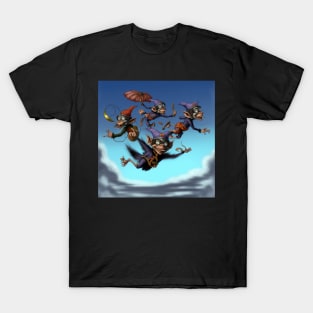 Flying monkeys having a wonderful happy party time! T-Shirt